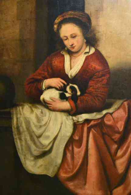 Abraham van Dyck, Młoda dziewczyna przy balustradzie, Źródło: Sopocki Dom Aukcyjny