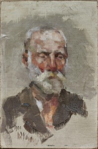 Witold Wojtkiewicz(1879-1909) Studium głowy starca(1901) sygn.dat.l.d. olej, płótno/tektura, 18x12 cm, źródło: ryneksztuki.pl
