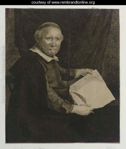 Rembrandt, Lieven Willemsz. Van Coppenol, Writing-Master, akwaforta, 1658