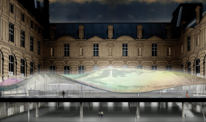 Projekt pawilonu, fot,M. Bellini / R. Ricciotti / musée du Louvre, źródło:artinfo.com