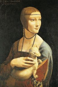 Leonardo da Vinci, Dama z Gronostajem, 1940 źródło:muzeum-czartoryskich.krakow.pl