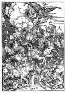Albrecht Durer, Czterej Jeźdźcy Apokalipsy, źródło: Staatliche Kunsthalle