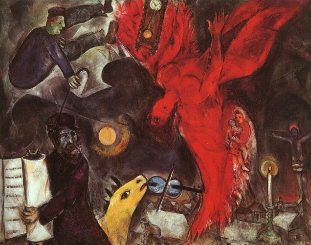 Marc Chagall, Spadający Anioł, 1923-47, źródło:marcchagall.narod.ru