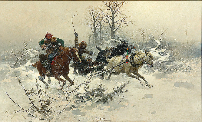 Józef Brandt, Ucieczka, ok. 1890, Dom Aukcyjny Agra-Art