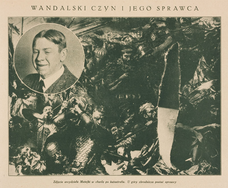 Uszkodzenie obrazu w 1928 roku / fot. w: „Tygodnik Ilustrowany” 1928, I półrocze, s. 257