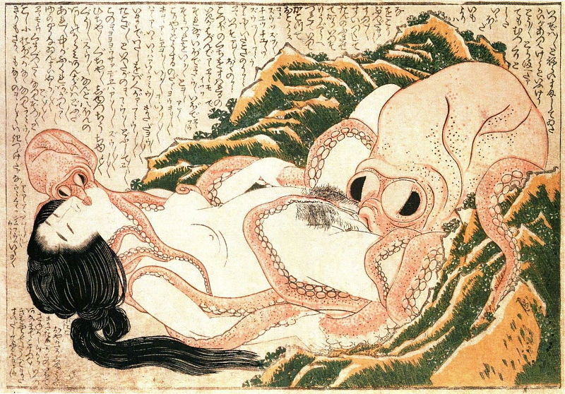 Hokusai. Marzenie żony rybaka. 1814
