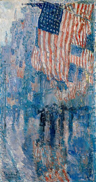 Frederick Childe Hassam, Aleja w deszczu, 1917, Biały Dom