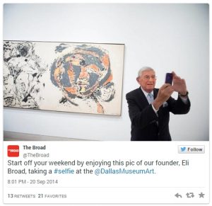 Eli Broad, filantrop i przedsiębiorca, w Dallas Museum of Art, źródło: Twitter