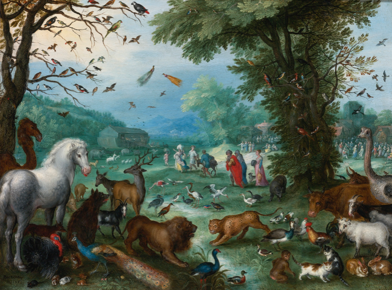Jan Breughel Starszy, PARADISE LANDSCAPE WITH THE ANIMALS ENTERING NOAH'S ARK, źródło: Sotheby's