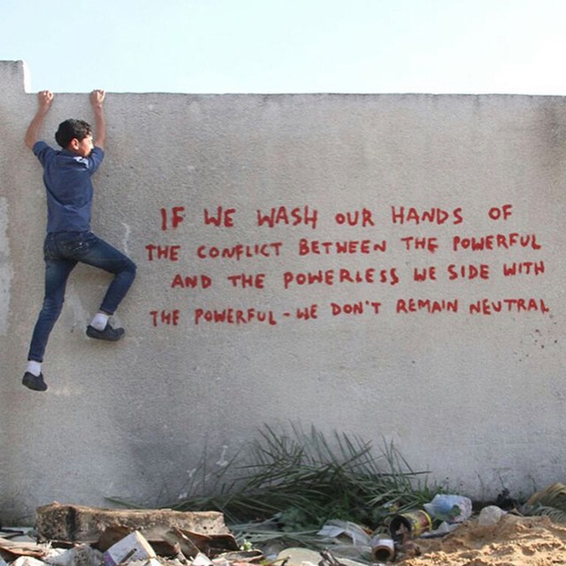 Banksy, Strefa Gazy, 2015, źródło: banksy.co.uk
