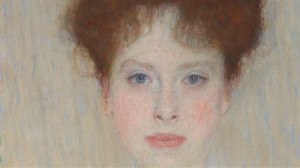 Fragment portretu autorstwa Gustava Klimta pt.: Portrait of Gertrud Loew -Gertha Felsőványi, 1902 źródło: Sotheby`s