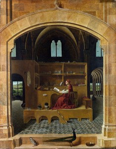 Antonello da Messina, "Św Hieronim w pracowni", 1460, źródło: National Gallery London