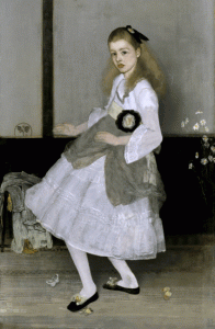 GIF dzieła Jamesa McNaill Whistlera, Harmonia w szarości i zieleni: Miss Cicely Aleksander, źródło: Tate Britain