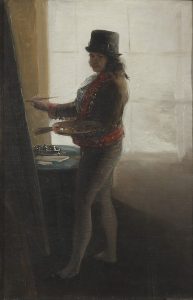 Francisco de Goya, Self Portrait in studio, źródło: artnet.com