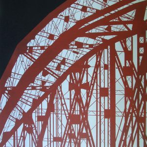 1031 Przemysław Kmieć Red bridge, olej akryl, 80x60