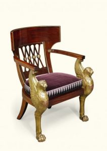 Fotel z drewna mahoniowego, ok. 1796-1803, źródło: Sotheby's