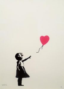 Banksy, Girl With Baloon, 2003, źródło: Andipa Gallery