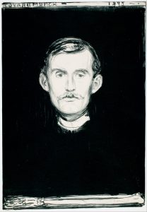 Edvard Munch, "Autoportret", 1895, litografia, źródło: Sotheby's