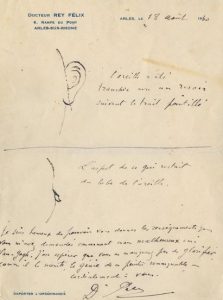 List z rysunkiem dr. Felixa Rey'a, źródło: materiały prasowe Muzeum van Gogha