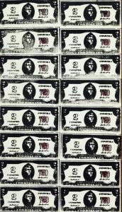 Andy Warhol, "Two dollars bills", 1962, źródło: Christie's