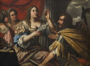 Pietro della Vecchia, Scena z Rudogony Corneilla (lub Semiramida otrzymująca wieść o rewolcie Babilonu), olej na płótnie dublowanym, źródło: DESA Unicum