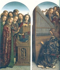 Jan Van Eyck, Hubert van Eyck, „Adoracja Mistycznego Baranka”, Śpiewające anioły, 1432
