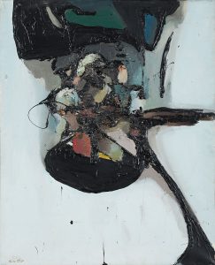 „Peinture” 1962 (tech. własna. płótno 100 x 81 cm)