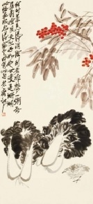 Qi Baishi, Cabbage, Quail and Nandina, źródło: Polly Auction Hong Kong