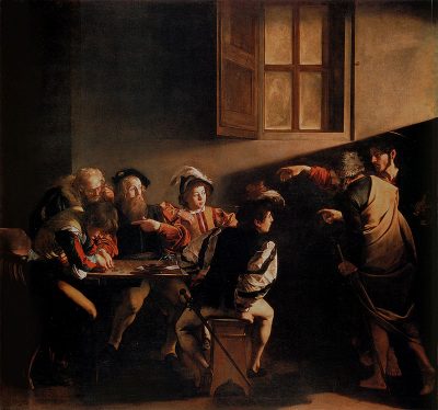 Caravaggio, Powołanie świętego Mateusza, 1599–1600