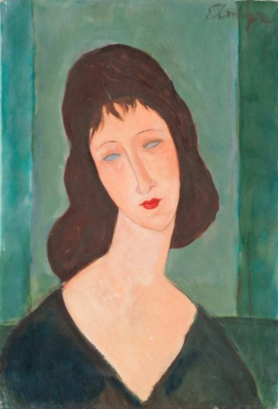 Elmyra de Hory, portret w stylu Modiglianiego, 1975; źr. intenttodeceive.org / rynekisztuka.pl