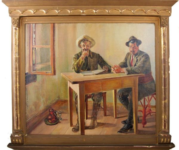 Dysputa (Autoportret z Gąseckim) - Jacek Malczewski, Źródło: Salon Dzieł Sztuki CONNAISSEUR