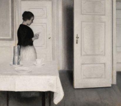 Vilhelm Hammershoi, "Ida czytająca list", Źródło: Sotheby's