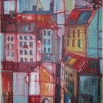 ‘City’ Adrian Kempa z Uniwersytetu Adama Mickiewicza w Kaliszu 100 x 80 cm; olej na płótnie, studentartworks.com