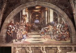 Wypędzenie Heliodora ze świątyni, Rafael Santi, 1511-1514, Źródło: Muzea Watykańskie