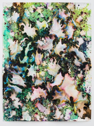Manuel Scano Larrazàbal Untitled, 2017 Washable inks, dyed mashed cellulose on paper, framed (museum glass) 200x150cm – 78,7 x 59 in, (Dimensions unframed) Photo: © Grégory Copitet Courtesy Galerie PACT