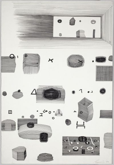 Jan Tarasin, Zapis III, 1981; tusz, piórko na papierze 73 x 50 cm; źr. Zachęta