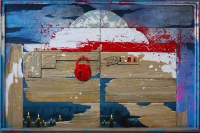 Ewa Kukowska, Wrota wolności, 86 x 128 cm, olej na płycie