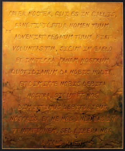Jarosław Kukowski, Pater Noster, Seria Freski, 122 × 100 cm, olej na płycie
