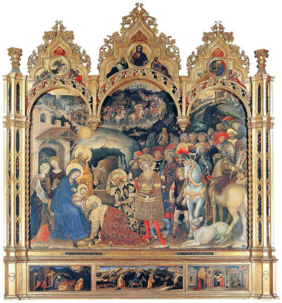 Gentile da Fabriano, Pokłon Trzech Króli, 1423, tempera na desce, 303x282 cm
