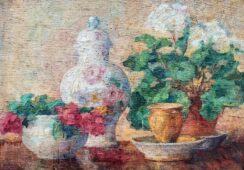 Aukcja jednego obiektu - Olga Boznańska - Martwa natura z kwiatami i naczyniami